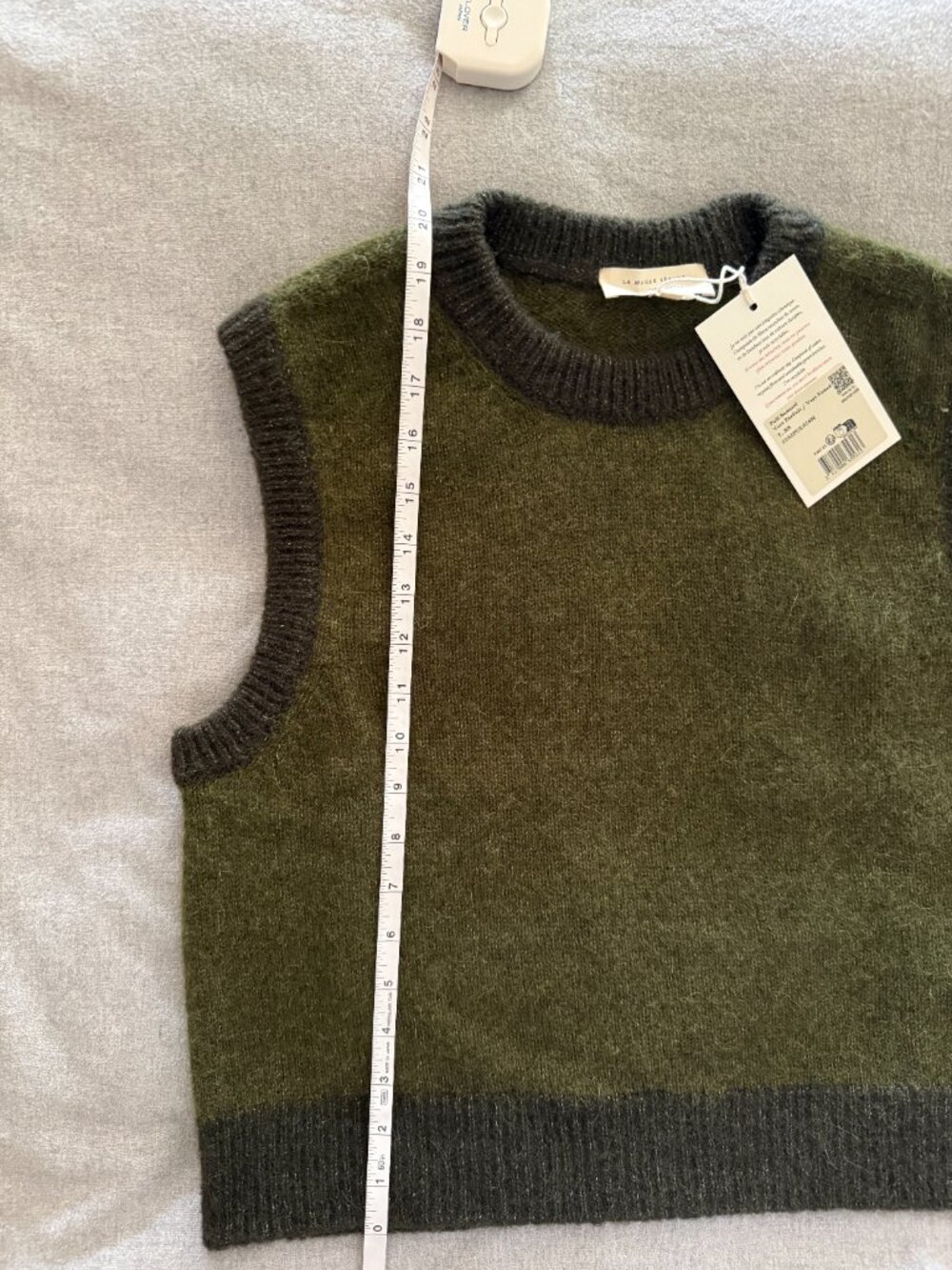 Sezane Samuel Vest Jumper - Perfect Green/Dark Green - Size XS - NWT! - Picture 8 of 10